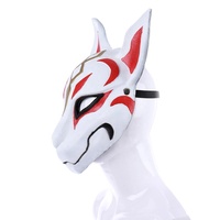 Masque de renard réaliste d'inspiration anime japonais en mousse PU souple, masque animal intégral pour Halloween, carnaval, cosplay, accessoires de fête