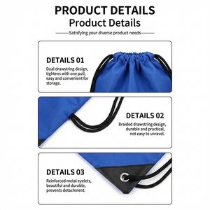 Custom Logo Bulk Wholesale 210D Durable Polyester <b>Drawstring</b> <b>Backpacks</b> Promotional for Business Events Giveaways Sports Travel - Product Image 4