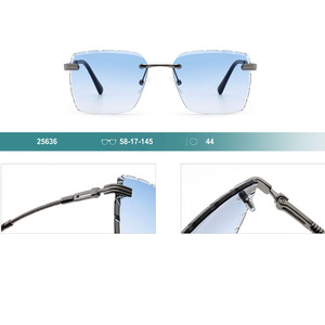 Custom Logo 2026 Fashion <b>Gradient</b> Nylon Lenses Metal Sun Glasses UV400 Rimless Square <b>Sunglasses</b> for Men Women - Product Image 6