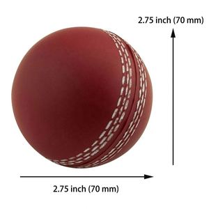 Custom Logo <b>Cricket</b> Ball Shaped Stress Reliever Soft PU Foam Squeeze Toy for Sports Event Giveaways - Product Image 2
