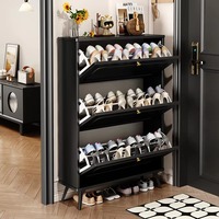 Meuble à chaussures minimaliste ultra-fin, intégré au mur, rangement d'entrée, design moderne et simple, meuble d'entrée pour la maison