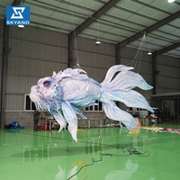 Décoration géante gonflable lumineuse en forme de poisson de dessin animé Frozen pour scène, célébrations et événements commerciaux