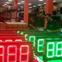 Panneau de numérotation numérique LED éblouissant avec boîte d'éclairage "Regular/ Diesel/Unlead" sur le dessus