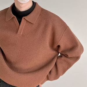 เสื้อสเวตเตอร์ผ้าวูลของผู้ชายสำหรับฤดูใบไม้ร่วงและฤดูหนาวดีไซน์ตามสั่งลายถักบางอบอุ่นป้องกันริ้วรอยสำหรับตกแต่ง - Product Image 4