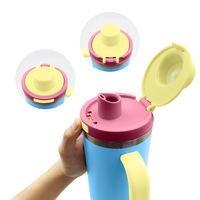 Tumbler Stainless Steel 40oz dengan Multi-tutup Bebas BPA Anti Bocor Botol Air Terisolasi Mug Kopi Perjalanan dengan Gagang Baru