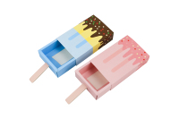 Boîtes cadeaux en papier en forme de sucette glacée 3D, boîtes pliables en papier pour glaces, boîtes à dragées pour fête, mini boîtes à friandises pour anniversaire, mariage