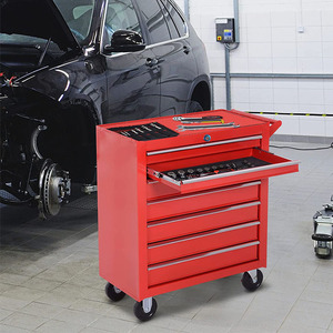 Chariot robuste atelier métal mobile <span class=keywords><strong>coffre</strong></span> roulant ensemble d'outils boîte 7 tiroirs mécanique armoire à outils pour voiture - Product Image 6