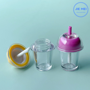 JIE MEI stok yeni stok güzel içme şişesi 5ML pembe mor sarı yeşil dudak parlatıcı kutusu özel Logo çocuklar Lipgloss tüp - Product Image 5
