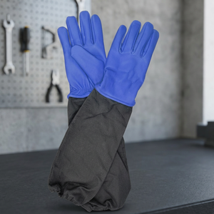 Gants de sécurité bleus en PU, longueur opéra, avec doublure en polyester, thermiques, pour usage domestique, style hiver - Product Image 2