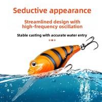 Leurre flottant crankbait pour lancer longue distance, minnow à longue queue, leurre dur artificiel réaliste avec billes sonores et doubles hameçons, vente en gros