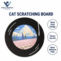 Grattoir pour chat rotatif à 360 degrés en forme de disque vinyle avec base tournante pour chats