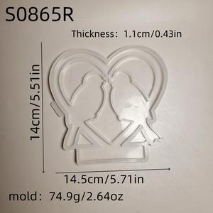 M52752 Molde de silicona para yeso y cemento con diseño de dos pájaros enamorados mirándose - Product Image 5