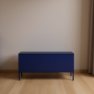 Meuble TV en acier bleu marine 41,3x13,8x19,7 pouces, meuble de rangement moderne et minimaliste pour salon - Product Image 2