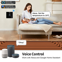 Touchmi Tuya/Smart Life Zigbee Thermostat intelligent avec télécommande Interrupteur mural à écran tactile étanche Durable 16A Max. Courant