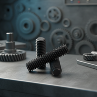 Vis à tête hexagonale en acier au carbone noir oxydé, norme DIN916, pointe conique, tailles métriques, pour fixation industrielle