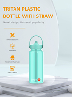 Bouteille d'eau en plastique réutilisable sans BPA bouteille à boire portable étanche pour salle de sport, bureau, voyage en plein air