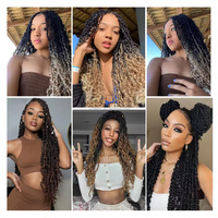 Extensions de cheveux en crochet bouclés synthétiques Passion Twist, fibre haute température, 18 pouces, crochet Passion Twists