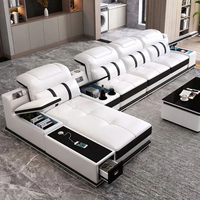 Bestseller Modernes Italienisches Elektrisches Sofa-Set Echtleder Multifunktionale Relaxfunktion Metallecken-Kombination