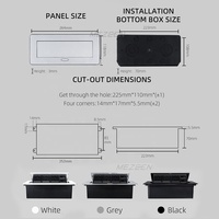 Prise de bureau escamotable standard britannique 3*MF avec double ports RJ45, fonctionnement fluide, prise durable avec corps en alliage d'aluminium