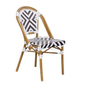 Chaise de bistrot française en rotin, mobilier d'extérieur et de jardin, en aluminium, bambou, vente en gros, - Product Image 3