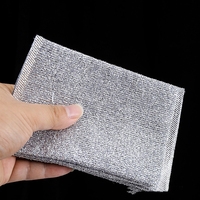 Serviette en tissu de nettoyage avec technique d'essuyage en fil d'acier pour nettoyer les pots vaisselle outil de cuisine serviette de vaisselle en coton