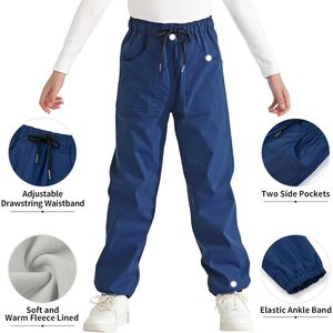 Pantalons de ski imperméables pour garçons, coupe-vent, doublés de polaire, isolés thermiquement - Product Image 4