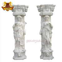 Colonne de balcon en marbre blanc sculptée à la main, style corinthien, pour décoration extérieure de villa, jardin ou mariage