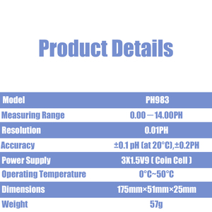 Nouveautés : <span class=keywords><strong>Testeur</strong></span> de pH numérique portable avec écran pour l'<span class=keywords><strong>eau</strong></span> potable, les piscines, les aquariums, <span class=keywords><strong>testeur</strong></span> de qualité de l'<span class=keywords><strong>eau</strong></span> - Product Image 5