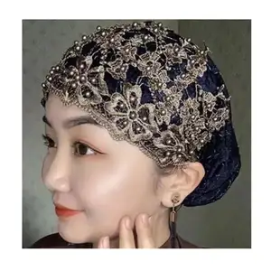 공장 직접 공급 최신 패션기도 여름 멋진 자수 모자 이슬람 Baotou 복고풍 모자