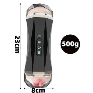 Jouet sexuel 2 en 1, masturbateur automatique pour <span class=keywords><strong>homme</strong></span>, modes variés, vagin de poche, vibromasseur double tête, fonctions sonores et chauffantes, masturbateur pour exercices sexuels - Product Image 6