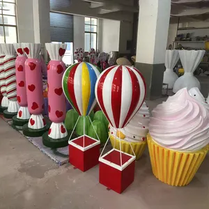 Custom party balloon statue resin candy props ice cream candy figure for kids birthday event decoration