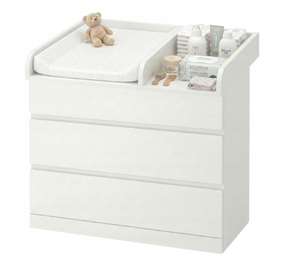 <span class=keywords><strong>Lettino</strong></span> per Neonati in MDF Bianco con Piano Cambio Regolabile e Posizioni di Montaggio Variabili - Product Image 2