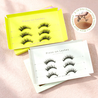Faux cils pré-encollés à bande courbée, sans colle, imperméables, 100 % faits à la main, tenue 3-10 jours, certifiés CE CPSR ISO pour le Royaume-Uni, la France et l'Italie