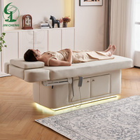 Table de massage électrique de luxe Jincheng à 2 moteurs pour salon de beauté, chaise de soin du visage, lit de spa, lit de beauté