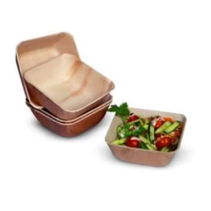 Tazón de Sopa de Hoja de Palma Areca de 500 ml, Cuadrado de 5.5 Pulgadas, Profundo, Desechable, Ecológico, Resistente al Agua, Juego de Vajilla para Pastel, Fiesta, Cena, India - Product Image 3