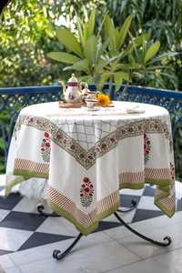 ผ้าปูโต๊ะพิมพ์ลายดอกไม้ผ้าฝ้ายพิมพ์ลายด้วยมือ ขนาด 60x90 นิ้ว สินค้าขายส่งจำนวนมาก ราคาขายส่ง - Product Image 3