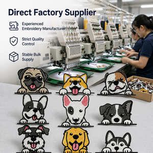 Prêts à expédier : Patchs pour chiens, badges brodés mignons de chiots espionnant, appliques thermocollantes <span class=keywords><strong>Corgi</strong></span> Pug pour sacs et chapeaux, vente en gros en stock - Product Image 5