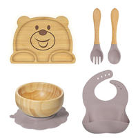 Assiettes à dîner personnalisées en forme de renard, mouton, lapin, éléphant, singe, Lion, Koala, assiette en bambou pour enfants, ensemble d'assiettes de sevrage pour bébé