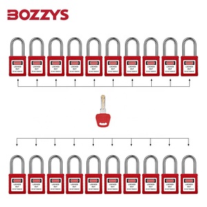 Manille en acier de 38mm 20 cadenas rouges de verrouillage de sécurité avec clés cadenas de verrouillage de porte en plastique - Product Image 3