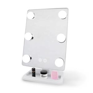 MEJ-escritorio portátil giratorio de 360 grados, 6 bombillas LED, espejo cosmético personalizado - Product Image 1