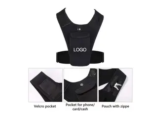 Running Mini Backpack Spealist Running Vest With Bottle Pockets Phone Zip Pocket Reflective Running Vest Phone Holder
