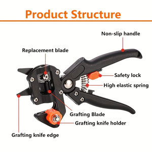 Промышленный садовый секатор из нержавеющей стали с противоскользящей рукояткой для обрезки плодовых деревьев и прививки виноградных лоз - Product Image 3