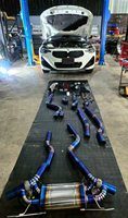 Système d'échappement Catback en alliage de titane avec traitement bleu pour BMW 240 540 840 X3 X4 X5 3.0T, avec tuyau intermédiaire unique et silencieux