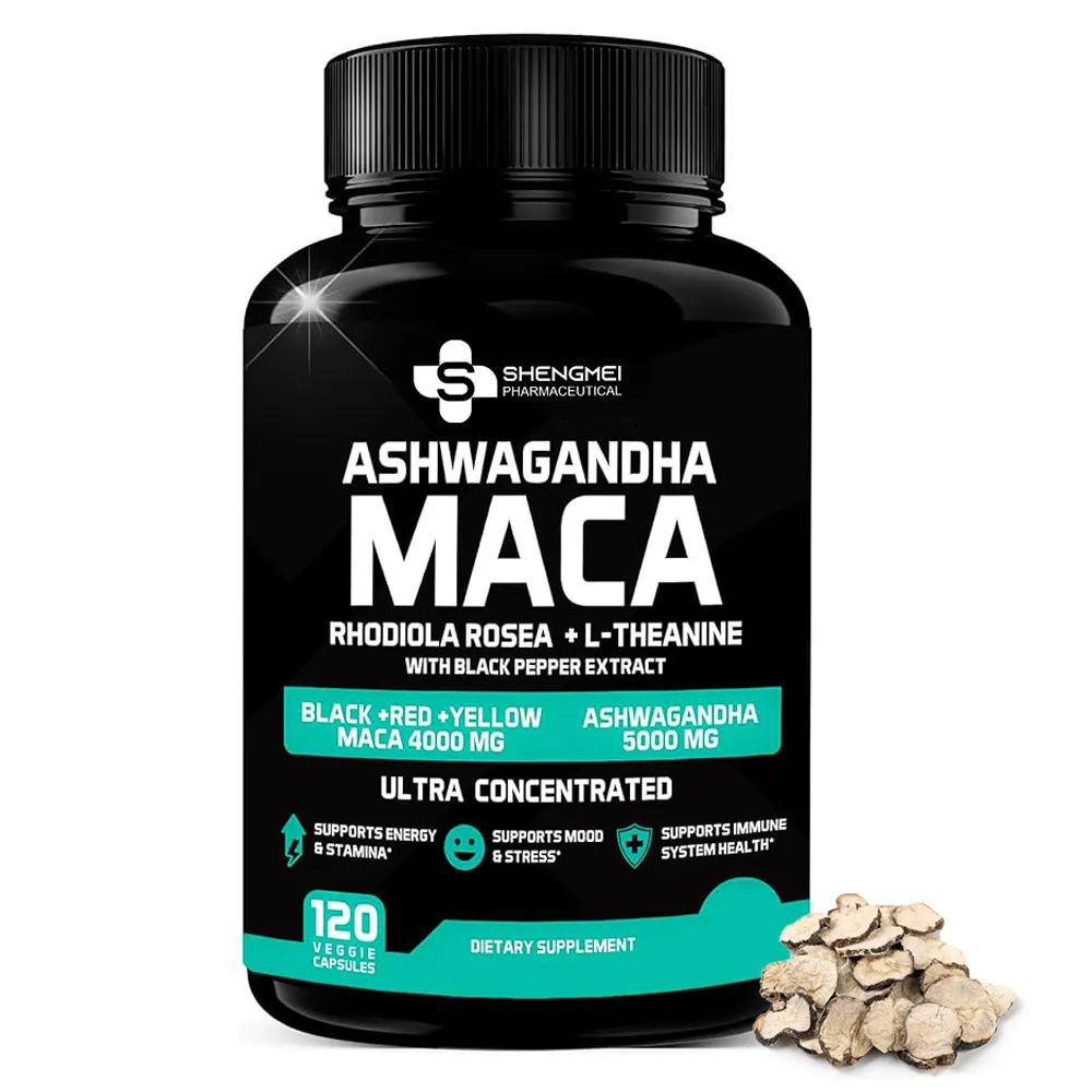 Private label ashwagandha maca root capsule mood booster with maca for stamina booster maca root capsules