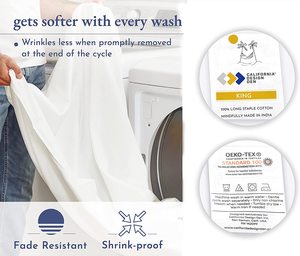 Sang Trọng 5 Sao Khách Sạn Linen 100% Bông Bộ Đồ Giường Khách Sạn Thiết Lập Biểu Tượng Tùy Chỉnh Trắng Phẳng Khăn Trải Giường Gối Duvet Cover - Product Image 6