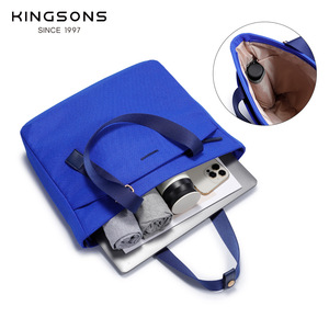 Kingsons Tote Bag Large Capacity Polyester Shoulder Bag With Zipper And Inner Pockets For Everyday Use - Product Image 3
