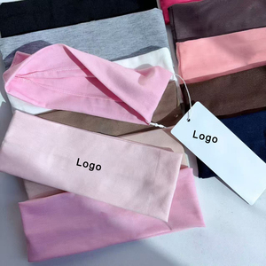 Banda para el Cabello Elástica de Doble Cara de Algodón con Logotipo Personalizado, Absorbente de Sudor, Ancha, de Color Sólido, Accesorio para el Cabello de Yoga para Mujer - Product Image 1