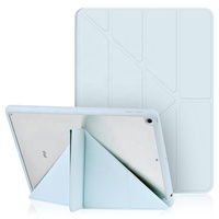 Casing kulit merah muda untuk ipad 10.9, casing kulit lipat akrilik Y, braket deformasi, pelindung tpu pro 11/13 dengan slot pena