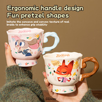 Vaisselle en céramique Disney Zootopia, tasses à café mignonnes avec poignée, tasses à lait pour la maison, le bureau et les cadeaux