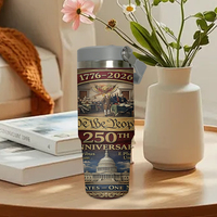 Thermos isotherme personnalisé en acier inoxydable, 250e anniversaire, écologique, durable, 30 oz, design imprimé UV, livraison gratuite aux États-Unis
